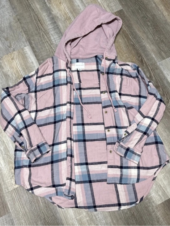 American Eagle Outfitters Tops - Flannel Hoodie